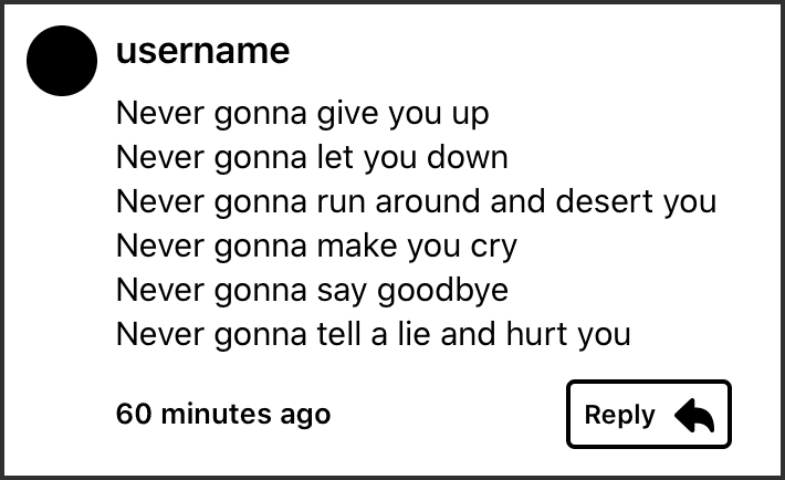 A visual example of a commment box we're going to build in code